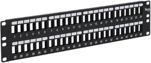 PATCH PANEL- BLANK- HD- 48-PORT- 2 RMS