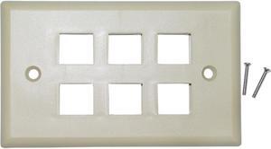 Cable Wholesale 6 Hole for keystone Jack Wall Plate - Beige