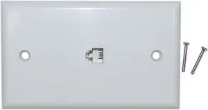 Cable Wholesale Telephone Wall Plate RJ11 4C White Smooth