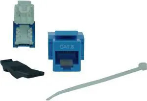 Cable Wholesale Cat 6 Keystone Jack Toolless RJ45 Female - Blue