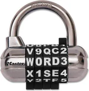 Master Lock Luggage Padlock,1 in,Oval,Silver  1534DBLK