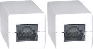Cable Wholesale Cat 5e Coupler, White, RJ45 Female, Unshielded