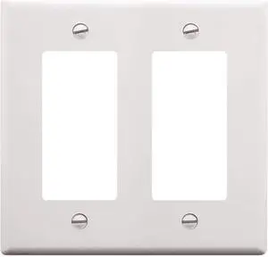 FACEPLATE, DECOREX, 2-GANG, WHITE