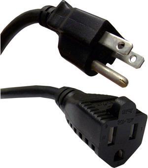 Cable Wholesale Power Extension Cord, Black, NEMA 5-15P to NEMA 5-15R, 10 Amp, UL / CSA rated, 15 foot