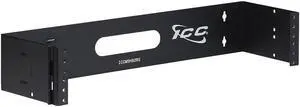 ICC ICCMSHB2RS Hinged Bracket; Wall Mount, 2-Rack Unit, Black