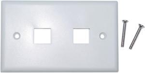 Cable Wholesale Wall Plate 2 Hole for keystone Jack White