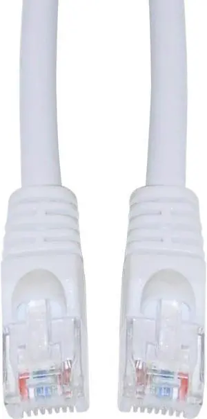 Cable Wholesale Cat5e Ethernet Patch Cable Snag-less Molded Boot 25 foot - White