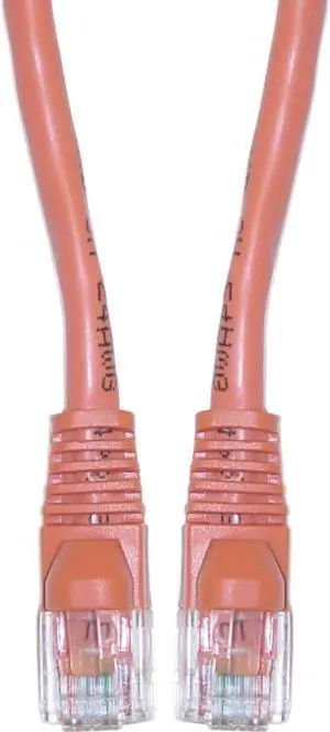 CableWholesale 10X8-03114 Cat6 Orange Ethernet Patch Cable  Snagless Molded Boot  14 foot