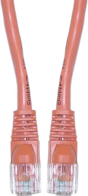 Cable Wholesale Cat6 Ethernet Crossover Cable  Snag/less Molded Boot  14 foot - Orange