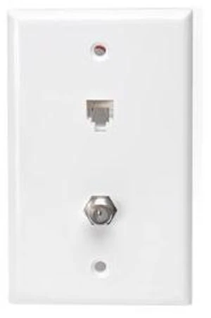 Leviton 2 Port Phone & Coaxial Faceplate Leviton 2 Port Phone & Coaxial Faceplate