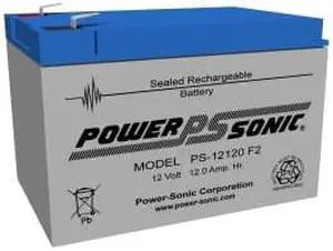 Powersonic 12 Volt/12 Amp Hour Sealed Lead Acid Battery with F2 Terminals
