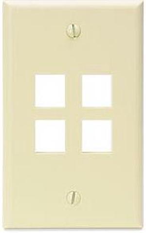 Leviton Almond Standard 1-Gang Quickport 4-Port Flush-Mount Wallplate 41080-4AP