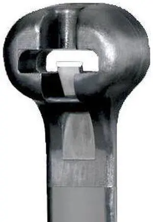 PANDUIT BT4M-C0 Cable Tie, 14-1/2 in L, 4 in Max Bundle Dia., Black, Nylon 6/6,