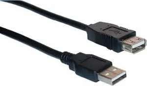 USB 2.0 Extension Cable, Type A Male to Type A Female, 6 foot - Black