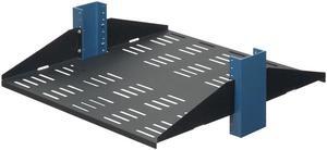 RackSolutions 2U 2Post Center Mount Solid Shelf 20in Depth - 150 lbs Capacity, Fits Most 2Post Racks, EIA 310 Compliant, Flanged Up
