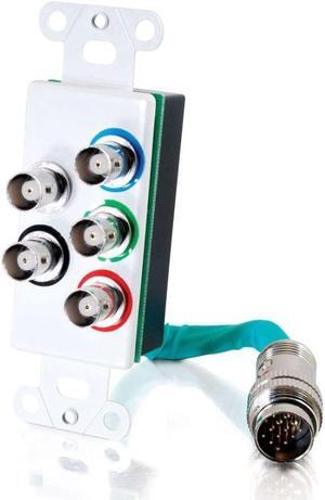 C2G RapidRun RGBHV (5-BNC) Wall Plate - White