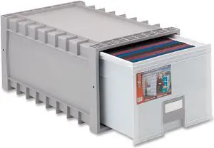 Storex Industries 61101U01C Archive Drawer for Letter Files Storage Box, 24 in. - Gray