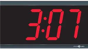 Pyramid Time Systems Model DIG-4B Extra Large 4" numeral Red LED Digital Clock, 4-Digit, 110V, 6' cord, Made in USA