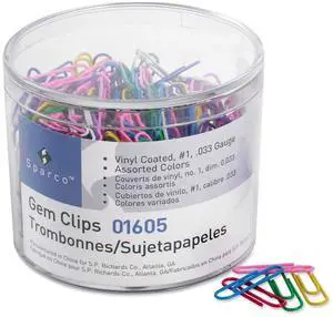 Sparco Vinyl-Coated Gem Clip