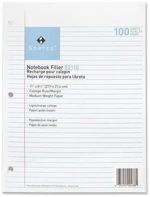 Sparco Notebook Filler Paper