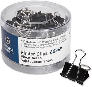 Business Source Small/Medium Binder Clips Set