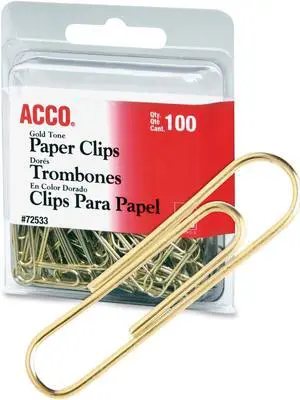Acco Gold Tone Paper Clips