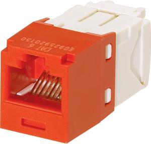 Panduit CJ688TGRD-24 Mini-Com TX6 Plus Giga-Channel Cat6 Jack Module, Red, Pack of 24