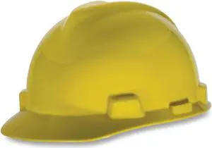 Hard Hat, Front Brim, Slotted, 4 pt. Ratchet, Yellow