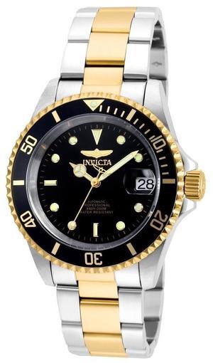 Invicta 8927OB Mens Pro Diver Automatic 3 Hand Black Dial Watch - Gold & Steel Tone
