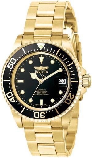 Invicta 8929OB Mens Pro Diver Automatic 3 Hand Black Dial Watch - Gold Tone