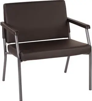 WorkSmart Guest Chair with soft PU Arms, Sturdy Titanium Metal Frame