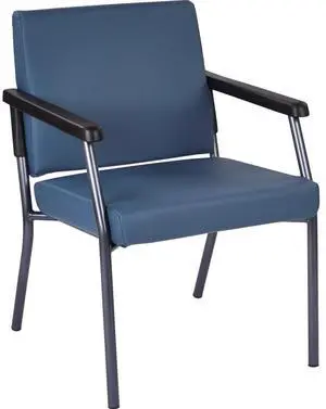 WorkSmart Guest Chair with soft PU Arms, Sturdy Titanium Metal Frame