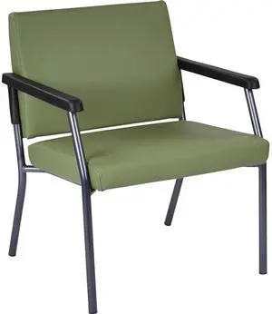 WorkSmart Guest Chair with soft PU Arms, Sturdy Titanium Metal Frame