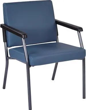 WorkSmart Guest Chair with soft PU Arms, Sturdy Titanium Metal Frame