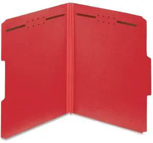 Pendaflex 15936GW Colored Pressboard Top Tab Fastener Folders - 2" Expansion - 2 Fasteners - Letter Size - Bright Red Exterior - 25/Box