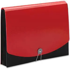 Smead Poly Frequency Expanding File 12 Pockets Black/Red Flap 70866