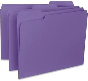 Business Source 1/3-cut Colored Interior File Folders