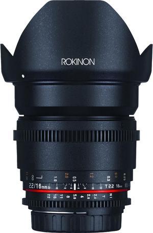 Rokinon DS16MN 16mm T22 Cine Wide Angle Lens for Nikon Digital SLR