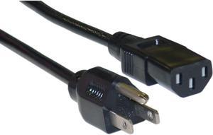 Computer / Monitor Power Cord, Black, NEMA 5-15P to C13, 13 Amp, 16 AWG, 3 foot