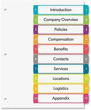 Avery Ready Index Table of Contents Dividers