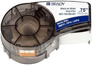 Brady Label Cartridge for BMP21 Series, ID PAL, LabPal Printers, White