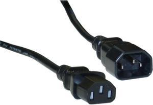 Cable Wholesale Computer / Monitor Power Extension Cord, C13 to C14, 10 Amp, UL / CSA rated, 6 foot - Black