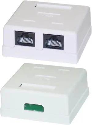 Cable Wholesale Cat 6 Dual Jack Surface Mount Box, Female, Unshielded