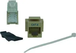 Cable Wholesale Cat 6 Keystone Jack Toolless RJ45 Female - Beige / Ivory