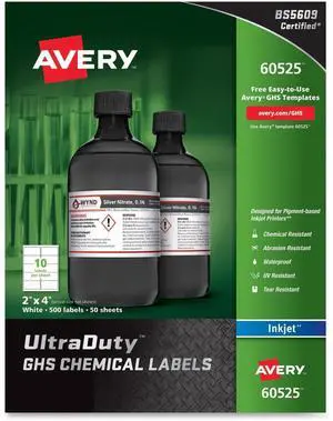 Avery GHS Chemical Container Labels