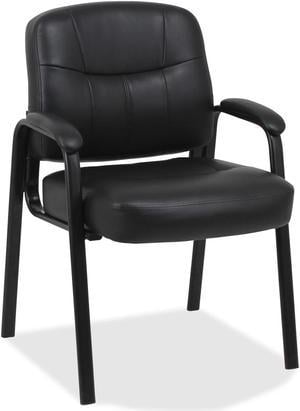 Lorell Guest Chair 26"x28"x35-1/2" Black Leather 60122
