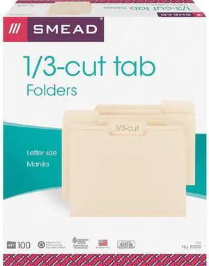 Smead 1/3 Cut Tab Manila File Folders