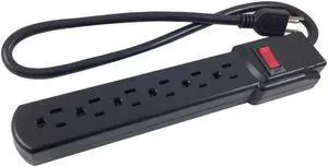 Comprehensive 6-Outlet Black Surge Protector 6Ft AC Cord Comprehensive 6-Outlet Black Surge Protector 6Ft AC Cord