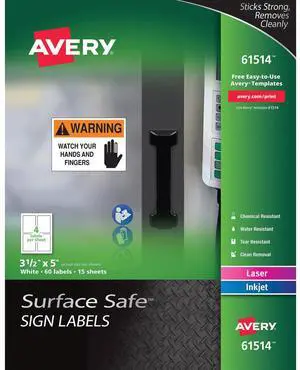 Avery Surface Safe Sign Labels