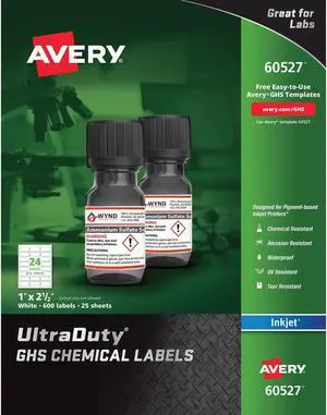 Avery UltraDuty GHS Chemical Labels